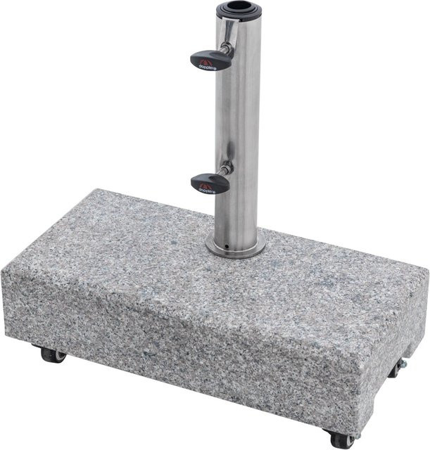 Doppler Granit-Balkonsockel in Grau mit Rollen für Sonnenschirme B/T/H: 32 x 45 x 11 cm - Bild 1