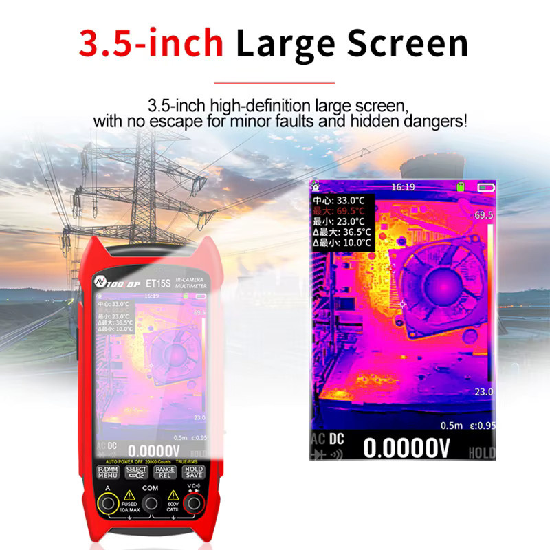 TOOLTOP ET15S Wärmebildkamera Multimeter mit 256x192 Auflösung und PC-Datenspeicherung in Rot - Bild 2