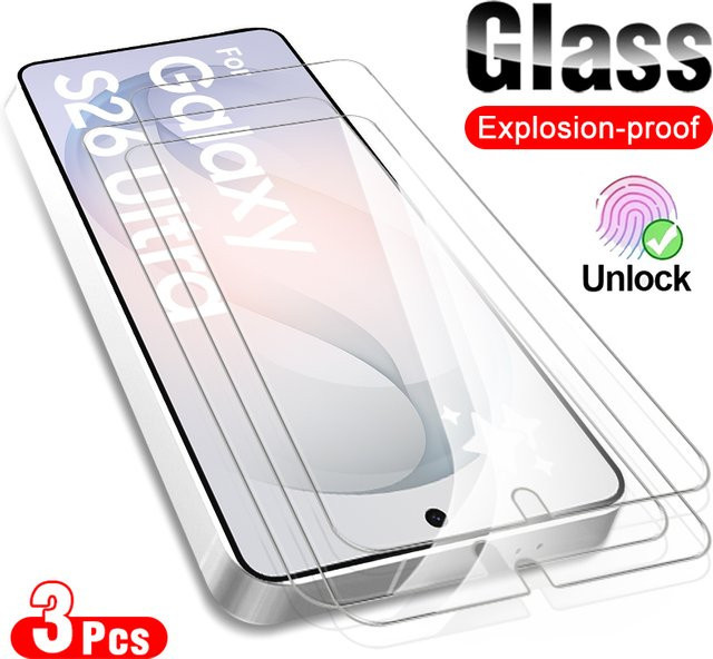 3er-Pack Samsung Galaxy S26 Ultra 5G Displayschutzfolie aus gehärtetem Glas, transparent - Bild 1