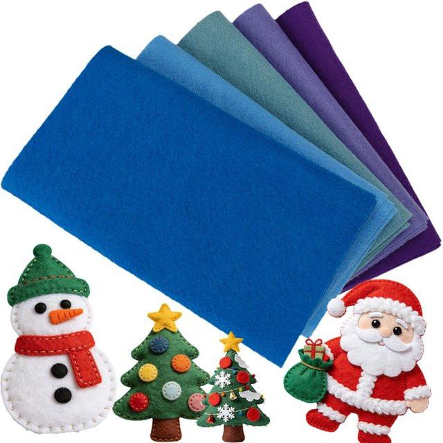 Filzstoff Set in 5 verschiedenen Farben, weiche Filzplatten für DIY-Projekte und Dekoration, B/B: 45 x 45 cm - Bild 1