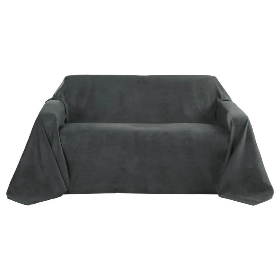 Beautissu Romantica Tagesdecke in Wildleder-Optik, Anthrazit, B: 210 cm, L: 280 cm - Bild 2