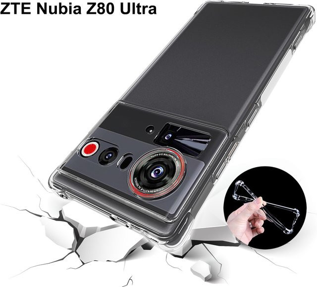 Stoßfeste Silikon TPU Schutzhülle mit Airbag-Funktion für ZTE Nubia Z80 Ultra NX741J in Transparent - Bild 1
