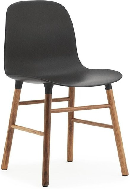 Normann Copenhagen Form Stuhl mit Holzgestell und Kunststoffschale in Schwarz Matt - Bild 1