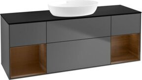 V&B Waschtischunterschrank Finion mit Wandbeleuchtung, Farbe Anthrazit, Breite: 160 cm - Bild 1