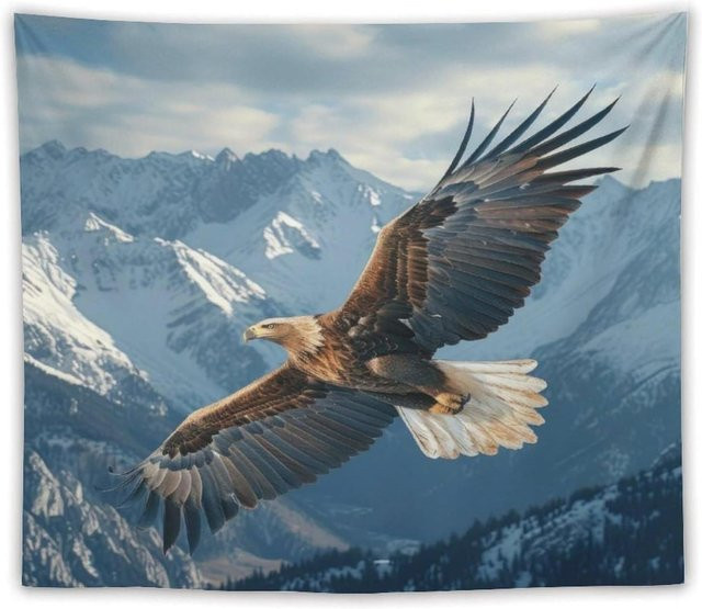 Majestätischer Adlerberg Wandteppich von JMG Household Supplies, mehrfarbig, B: 150 cm, H: 130 cm - Bild 1
