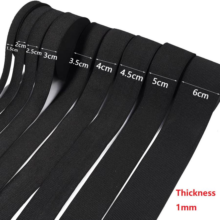 Hochelastisches Strick-Gummiband für DIY-Näharbeiten in Weiß und Schwarz, Breite: 15 mm bis 60 mm - Bild 3