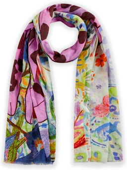 Codello Schal Organic Cotton, Cat Flowers, Damen, 100x180cm - Bild 1