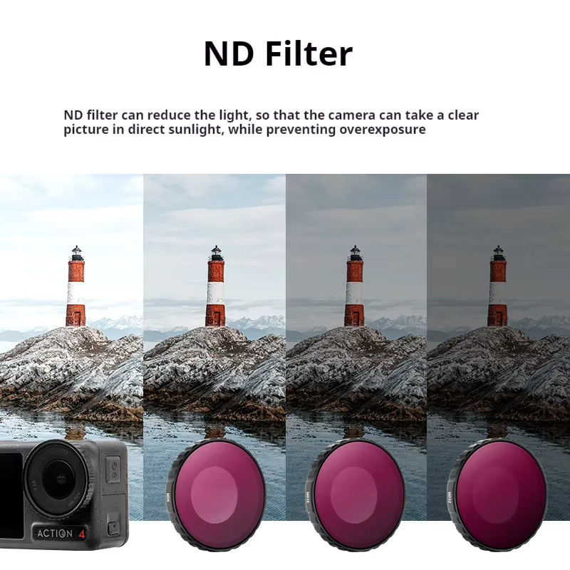 DJI ND und CPL Filter Kit für Osmo Action 4 und Osmo Action 5 Pro Sportkameras mit ND8/16/32/64 und Polarisator Objektivfilter Zubehör - Bild 3