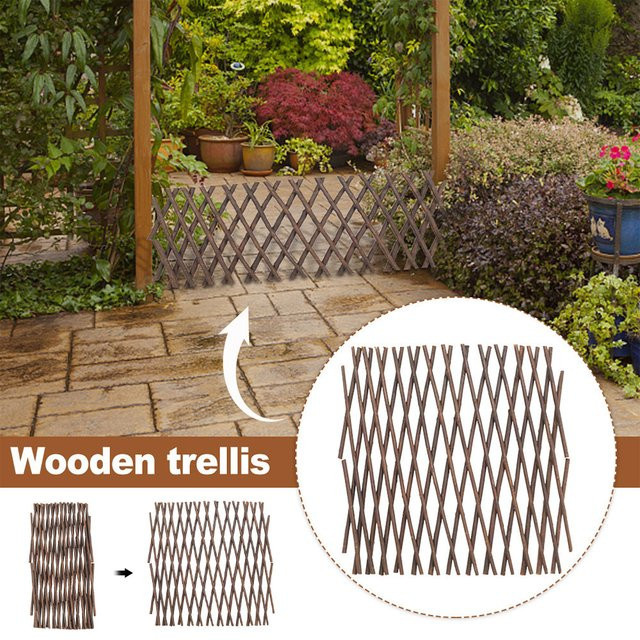 Gartenspalier aus Weide in Braun als Klettergitter und Pflanzenstütze für deinen Garten, B/T: 40 x 20 cm - Bild 1