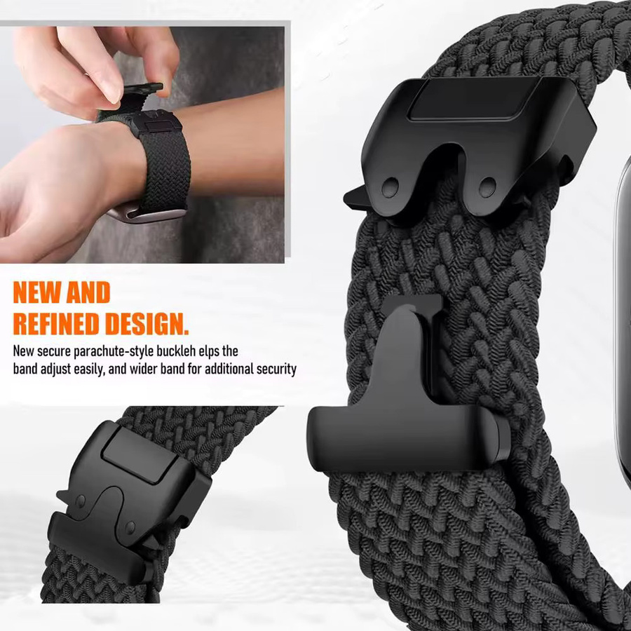 Uhrenarmband Textil, Schwarz, Unisex - Bild 2