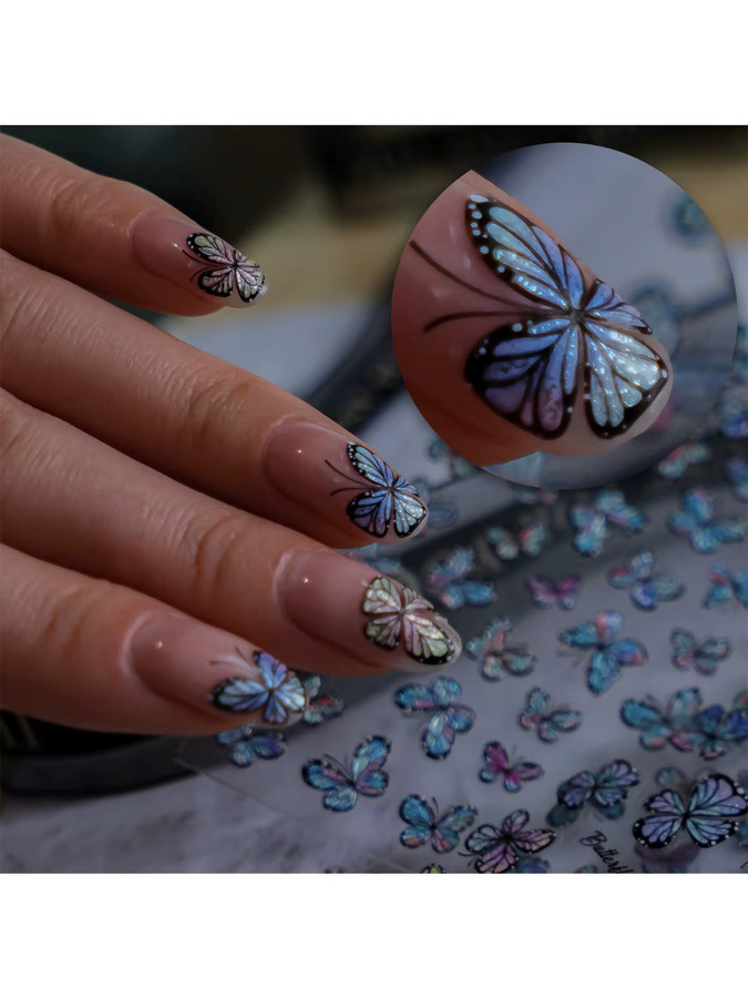 Rhstoe Nagelaufkleber Schmetterling 5D Glitzer, Damen - Bild 3