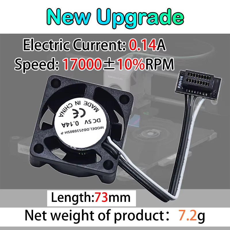 Bambu Lab Hotend-Lüfter Set für X1 und P1S in Schwarz mit Niedrigstrom 0,14 A und Hochgeschwindigkeits-Variante 17000 ± 10 % - Bild 3