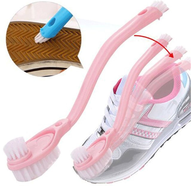 OutsideWorld Multifunktionale Schuhreinigungsbürste in Schleifenform mit langem Griff und Schaber in Pink - Bild 1