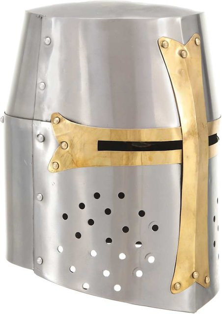 Yiwydaa Mittelalterlicher Kreuzritterhelm Antike Replik, Silber, Beige, Metall - Bild 1
