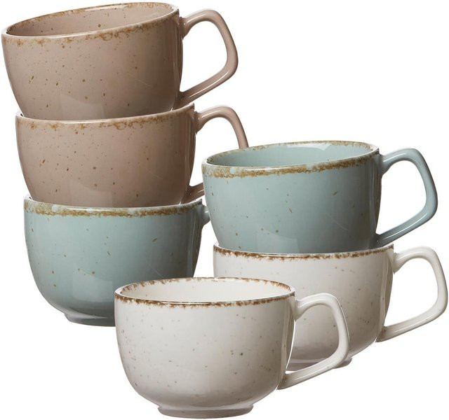 Ritzenhoff & Breker Kaffeetassen Casa Set Multicolor aus Keramik mit 200 ml pro Tasse, 6er Set - Bild 1