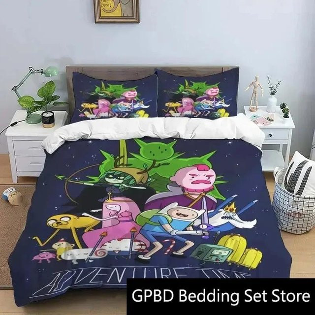 Adventure Time Bettwäsche Set mit Cartoon-Motiv von Lodestar, Mehrfarbig, B/H: 240 x 210 cm - Bild 1