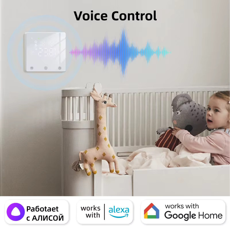 Tuya WiFi Smart Thermostat zur Heizungs- und Kesselsteuerung in Weiß mit App-Steuerung und Smart Home Integration für Alexa und Google Home - Bild 2