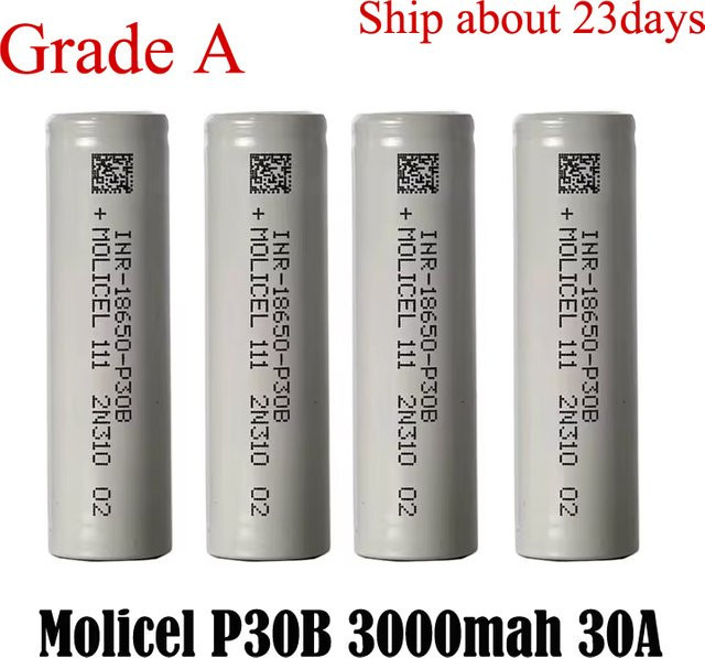 Molicel P30B 18650 Akku mit 3000mAh und 30A Hochstrom-Entladung, 3,7V wiederaufladbare Lithium-Batterie für Elektrowerkzeuge und Spielzeug - Bild 1