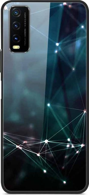 Harte Handyhülle aus gehärtetem Glas für Vivo V2027, V2029, Y20i, Y20s und Y20 in Navy Blau - Bild 1