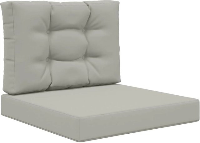 vidaXL Sofakissen für Draußen 2-teilig Grau aus Polyester mit Schaumfüllung B/H: 60 x 60 cm - Bild 1