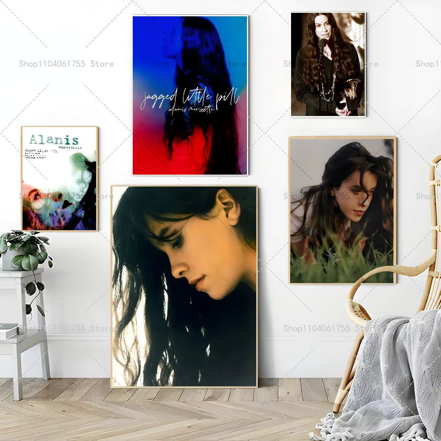 Selbstklebender Kunst-Aufkleber Alanis Morissette Poster aus wasserfestem Papier, Wanddekoration in Mehrfarbig, Rechteckig - Bild 4