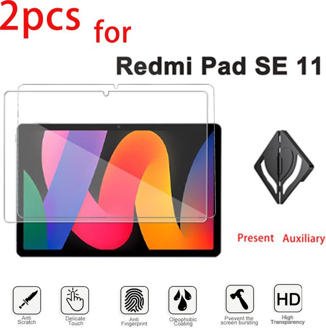 2er-Pack gehärtetes Glas HD Schutzfolie für Xiaomi Redmi Pad SE 11 Zoll 2023, transparent und kratzfest - Bild 1