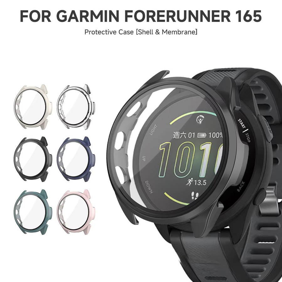 OAKCHARM Displayschutzhülle für Garmin Forerunner 165 mit gehärtetem Glas und PC-Gehäuse in Pink - Bild 5