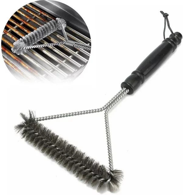 VTMANMNS Edelstahl-Drahtbürste zur Grillreinigung in Silber, Länge: 30,48 cm - Bild 1