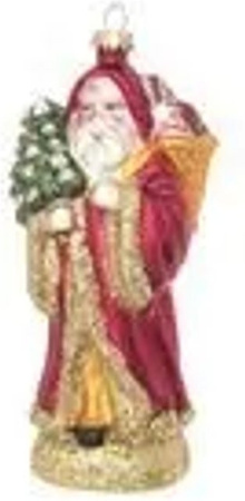 Krebs Glas Lauscha GmbH Christbaumschmuck Santa als Geschenkkorb mit Baum aus Glas, multicolor, Höhe: 17 cm
