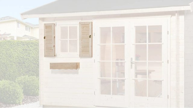 WEKA Fensterladen und Blumenkasten für Holz-Gartenhäuser in Beige - Bild 1