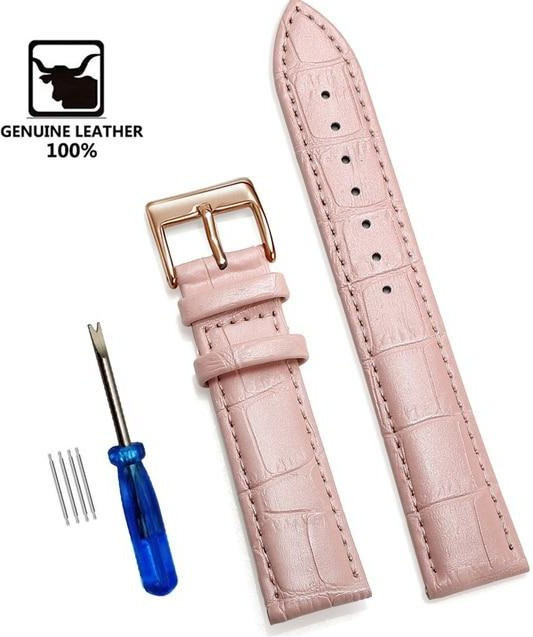 Ka Chen Muxi Uhrenarmband Leder, Weiß, 18mm, Herren - Bild 1