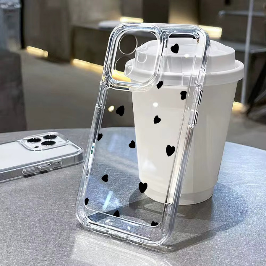 TUNEDEE Silikon Handyhülle mit Herz-Design für iPhone Modelle, Transparent - Bild 3