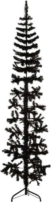 Vidaxl Künstlicher Halb-Weihnachtsbaum in Schwarz mit Ständer, Höhe: 180 cm - Bild 1