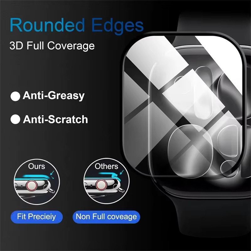 HUBANDE Displayschutzfolie Apple Watch, 3D-HD-Weichglasfolie, transparent - Bild 2
