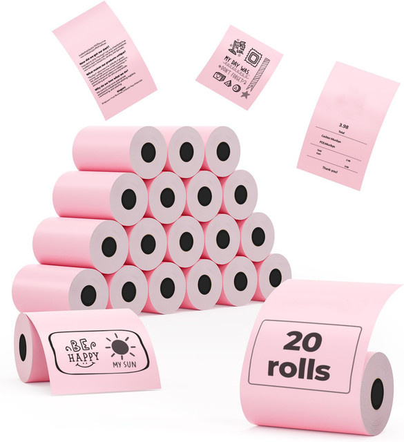 Thermopapierrolle für POS-Kassendruck in Weiß oder Pink, Durchmesser: 5,7 cm, Rolle: 3 cm oder 4 cm - Bild 1