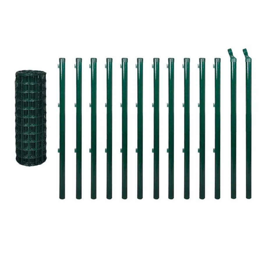 vidaXL Maschendrahtzaun Eurozaun aus Stahl, PVC-beschichtet, Grün, Breite: 25 m, Höhe: 1,0 m - Bild 2