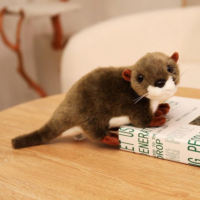 Otterpuppe Plüschtier, braun, weiß, 45cm - Bild 1