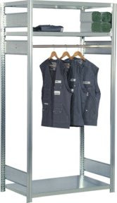 Regalwerk BERT-Garderobenregal Anbaufeld erweiterbar, verzinkt, grau, H x B x T: 200 x 100,5 x 60 cm - Bild 1