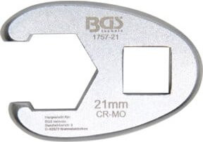 BGS Hahnenfußschlüssel aus Chrom-Molybdän-Stahl mit 1/2 Zoll Innenvierkant und 21 mm Schlüsselweite in Silber - Bild 1