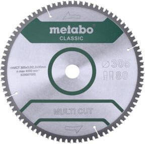 Metabo Sägeblatt multi cut classic für Kreissägen, Farbe: Silber, Durchmesser: 305 mm, Breite: 3,0 mm, Bohrung: 30 mm - Bild 1
