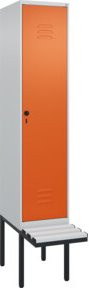 C+P Spind Classic PLUS Garderobenspind mit Sitzbank, 1 Abteil, Lichtgrau, B/T/H: 212,0 x 40,0 x 81,5 cm - Bild 1