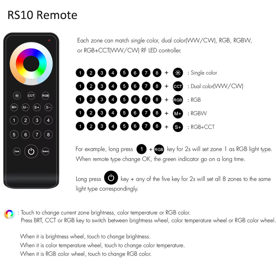 CENFAYA 5-in-1 Tuya Zigbee 3.0 LED-Controller Dimmer für RGBW RGB+CCT RGBCW Streifen mit Fernbedienung, kompatibel mit Alexa, Google Home und Smart Life App, 12V 24V - Bild 3
