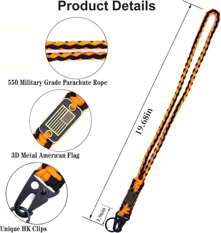 Paracord-Lanyard-Halskette, USA-Flagge, Unisex - Bild 2