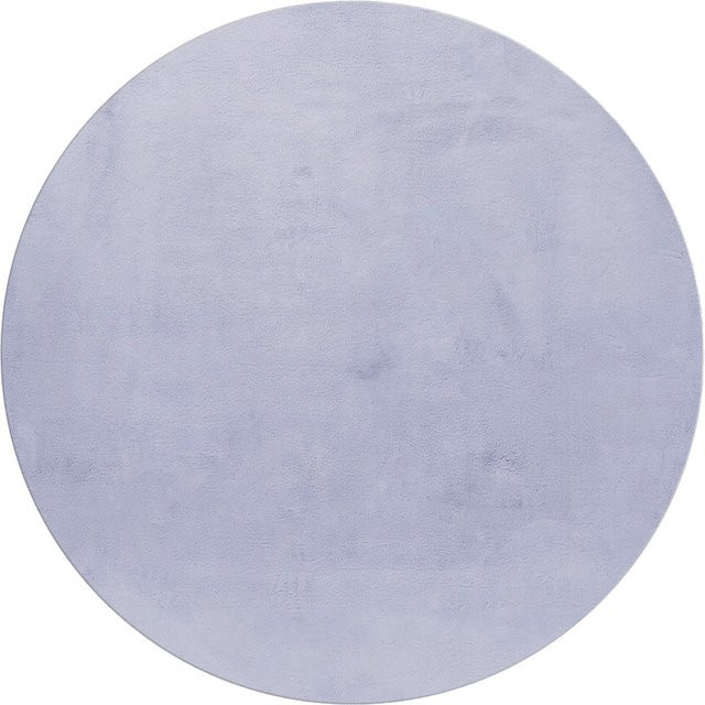 Ayyildiz Kurzflorteppich Pouffy 5100 Silber, runder Teppich aus Polyester, Durchmesser: 200 cm - Bild 1