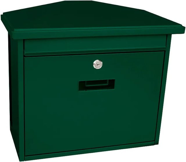 PROREGAL Wandbriefkasten Zamoran aus verzinktem Stahl mit Namensschild in Grün, H x B x T: 34,5 x 39,2 x 20,5 cm - Bild 1