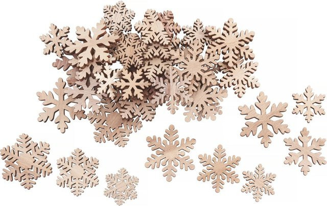 VBS Streuteile Schneeflocke Dorset in Beige aus Sperrholz für Weihnachten und winterliche Dekoration - Bild 1
