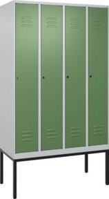 C+P Spind Classic PLUS Garderobenschrank mit 4 Abteilen, Gestell aus Stahl, Höhe: 212 cm, Breite: 120 cm, Tiefe: 50 cm - Bild 1