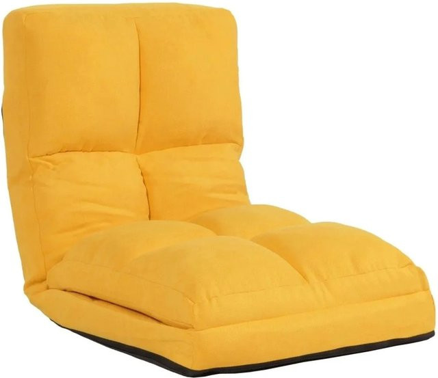 MCW Bodensessel MCW-N45 Schlafsessel Klappsessel aus Samt mit Stahlrahmen in Gelb, B/T/H: 170 x 63 x 58 cm - Bild 2