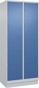 C+P Schließfachschrank Classic PLUS mit Sockel, 2 Abteile, Grau und Blau, B/T/H: 80 x 50 x 195 cm - Bild 1