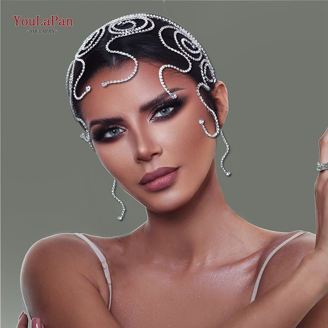 YouLaPan Stirnband, Kristall, Silber, Unisex - Bild 1